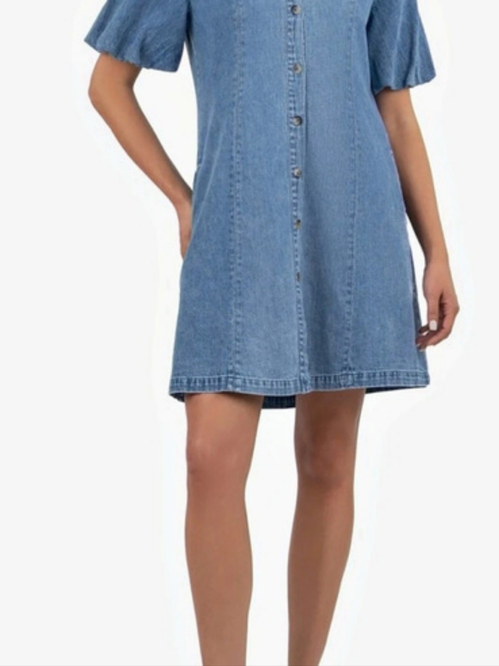 KUT From The Kloth Blanca Denim Mini Shirt Dress Cotton